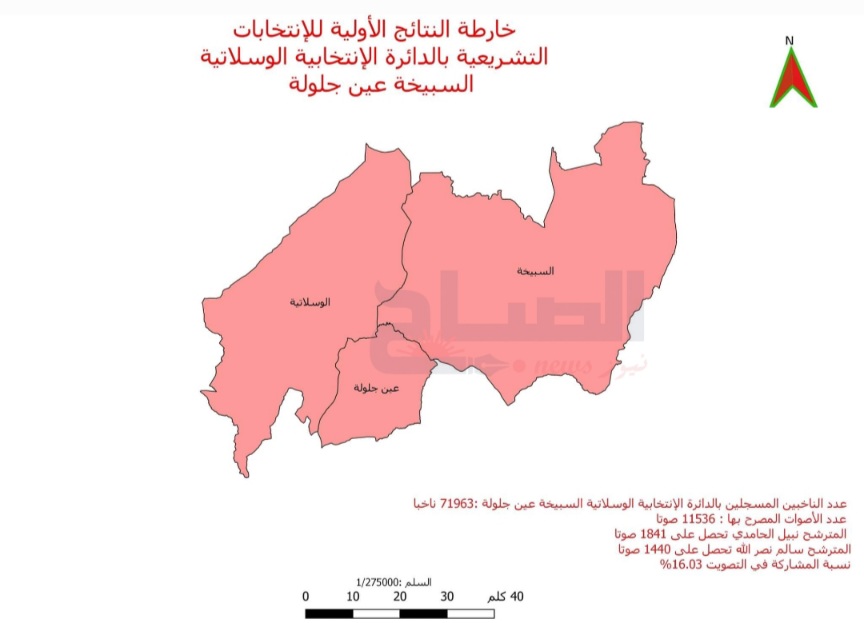 القيروان ..خارطة النتائج الأولية للدائرة الإنتخابية السبيخة الوسلاتية عين جلولة 